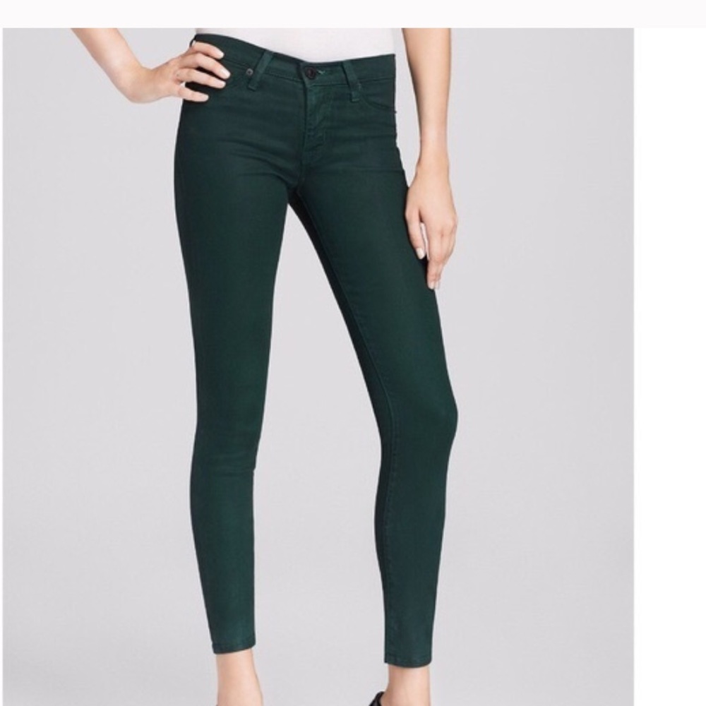 Hudson forest green midrise nico super skinny jean